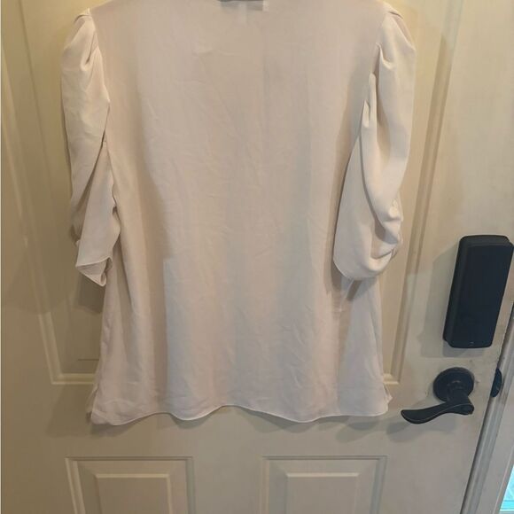 Anthropologie Lark & Ro White Blouse with Ruffle Detail - Picture 3 of 5